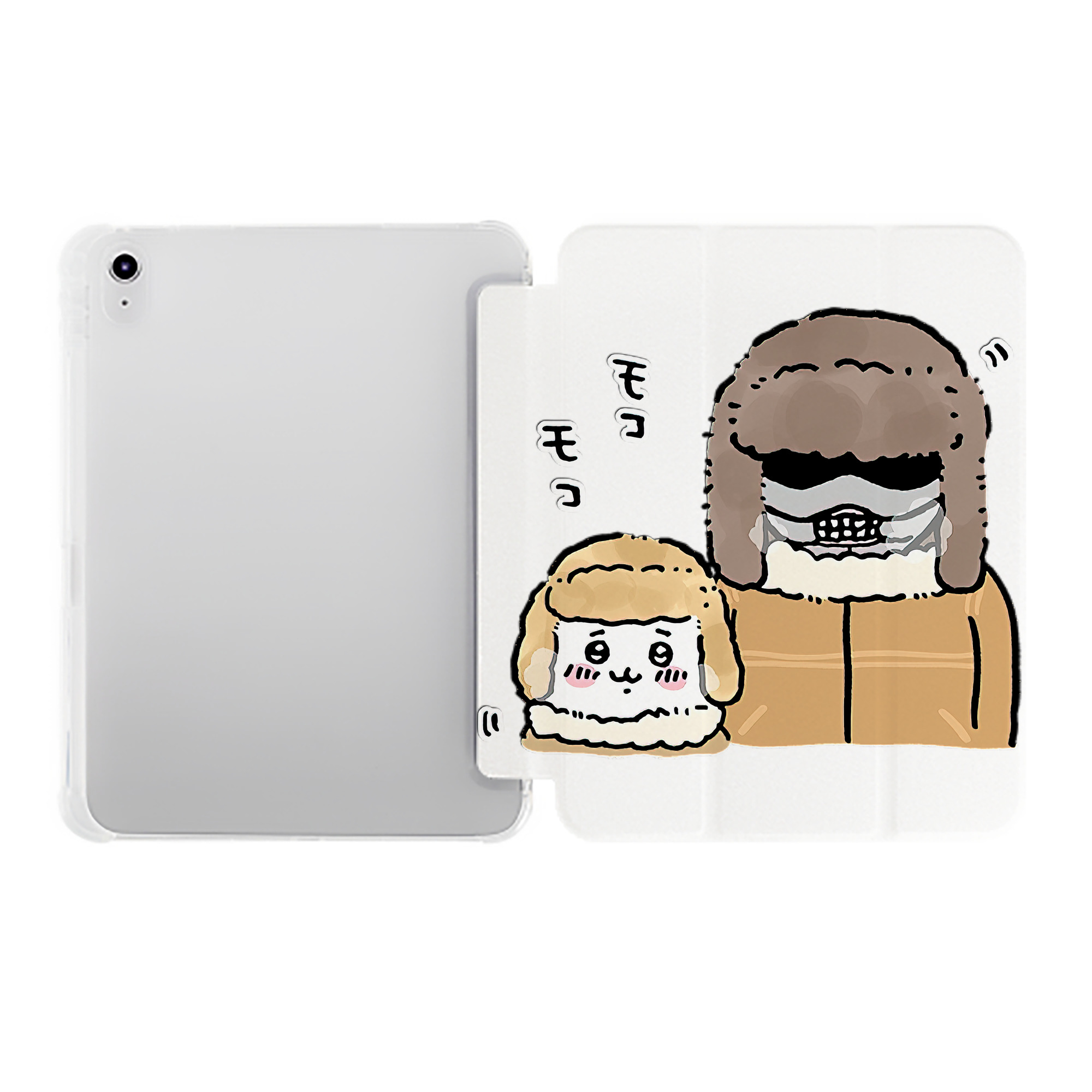 （画像用） ちいかわ 労働の鎧さん Chii-kawa Mr. Armor of Labor IPad ケース ペン収納付き 三つ折りスタンド PUレザー×シリコン 対応機種9.5/10.5/10.9インチ